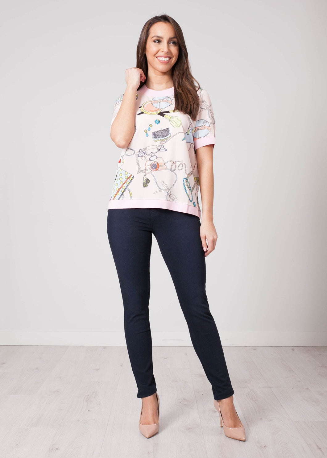 Aliyah Printed Pink Top - The Walk in Wardrobe
