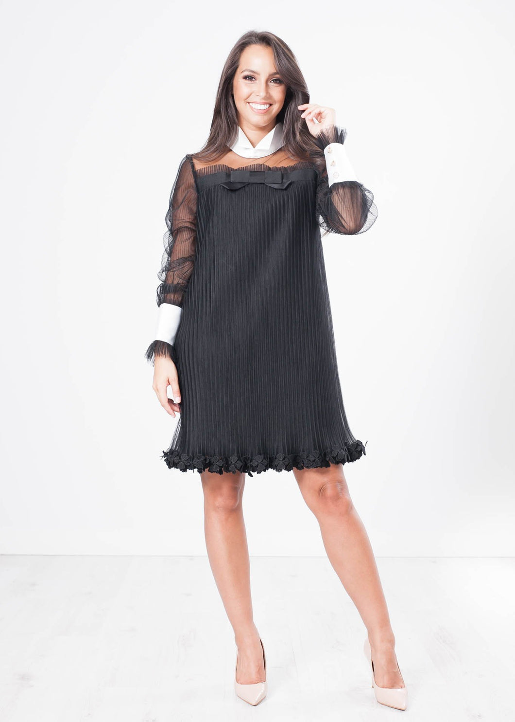Aliyah Sheer Sleeve Dress - The Walk in Wardrobe