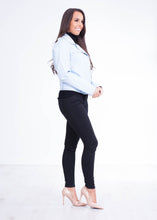 Load image into Gallery viewer, Arabella Baby Blue Faux Leather Jacket - The Walk in Wardrobe