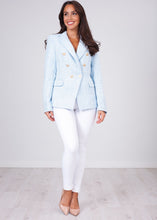 Load image into Gallery viewer, Arabella Blue Tweed Blazer - The Walk in Wardrobe
