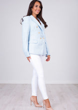 Load image into Gallery viewer, Arabella Blue Tweed Blazer - The Walk in Wardrobe