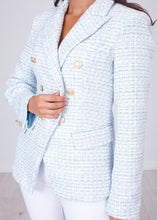 Load image into Gallery viewer, Arabella Blue &amp; White Blazer - The Walk in Wardrobe