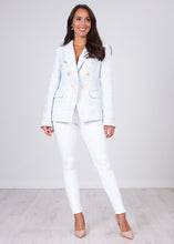 Load image into Gallery viewer, Arabella Blue &amp; White Blazer - The Walk in Wardrobe