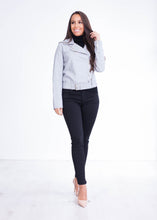 Load image into Gallery viewer, Arabella Grey Faux Leather Jacket - The Walk in Wardrobe