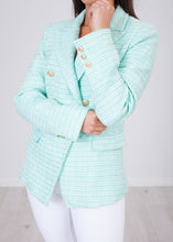 Load image into Gallery viewer, Arabella Mint Tweed Blazer - The Walk in Wardrobe