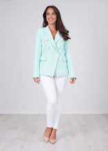 Load image into Gallery viewer, Arabella Mint Tweed Blazer - The Walk in Wardrobe