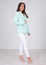 Load image into Gallery viewer, Arabella Mint Tweed Blazer - The Walk in Wardrobe