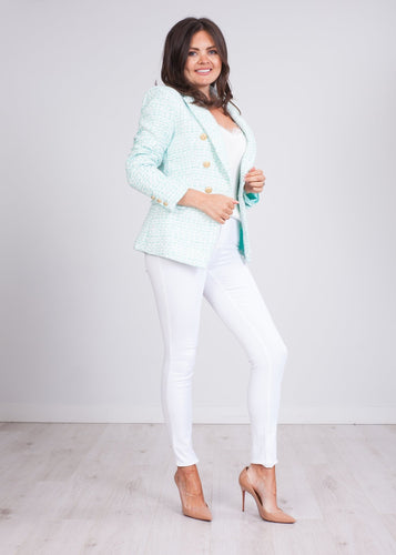 Arabella Mint & White Blazer - The Walk in Wardrobe