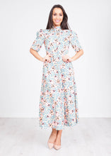 Load image into Gallery viewer, Cara Apricot Floral Midi Dress - The Walk in Wardrobe