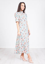 Load image into Gallery viewer, Cara Apricot Floral Midi Dress - The Walk in Wardrobe