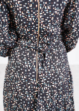 Load image into Gallery viewer, Cara Geometric Puff Sleeve Dress - The Walk in Wardrobe