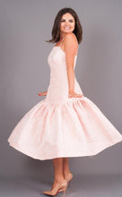 Load image into Gallery viewer, Carla Pink Rose Drop Hem Peplum Dress - The Walk in Wardrobe