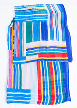 Load image into Gallery viewer, Carly Blue Pattern Scarf - The Walk in Wardrobe
