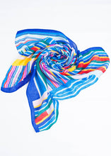 Load image into Gallery viewer, Carly Blue Pattern Scarf - The Walk in Wardrobe