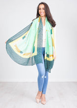 Load image into Gallery viewer, Carly Green Pattern Scarf - The Walk in Wardrobe