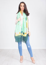 Load image into Gallery viewer, Carly Green Pattern Scarf - The Walk in Wardrobe