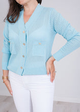 Load image into Gallery viewer, Cherie Baby Blue Fine Knit Top - The Walk in Wardrobe