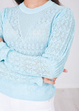 Load image into Gallery viewer, Cherie Baby Blue Lace Top - The Walk in Wardrobe