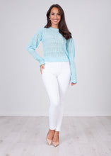 Load image into Gallery viewer, Cherie Baby Blue Lace Top - The Walk in Wardrobe