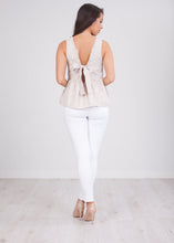 Load image into Gallery viewer, Cherie Beige Gingham Top - The Walk in Wardrobe
