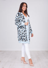 Load image into Gallery viewer, Cherie Blue Animal Print Cardigan - The Walk in Wardrobe
