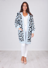Load image into Gallery viewer, Cherie Blue Animal Print Cardigan - The Walk in Wardrobe