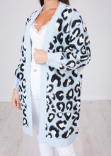 Load image into Gallery viewer, Cherie Blue Animal Print Cardigan - The Walk in Wardrobe
