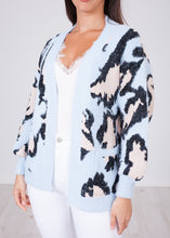 Load image into Gallery viewer, Cherie Blush &amp; Blue Cardigan - The Walk in Wardrobe