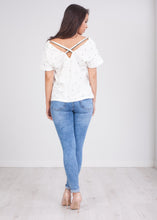 Load image into Gallery viewer, Cherie Cream Criss Cross Tee - The Walk in Wardrobe