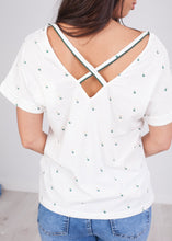 Load image into Gallery viewer, Cherie Cream Criss Cross Tee - The Walk in Wardrobe