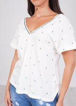 Load image into Gallery viewer, Cherie Cream Criss Cross Tee - The Walk in Wardrobe
