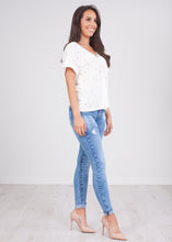 Load image into Gallery viewer, Cherie Cream Criss Cross Tee - The Walk in Wardrobe
