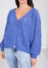 Load image into Gallery viewer, Cherie Dark Blue Cardigan - The Walk in Wardrobe