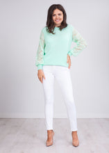 Load image into Gallery viewer, Cherie Mint Lace Back Top - The Walk in Wardrobe