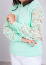 Load image into Gallery viewer, Cherie Mint Lace Back Top - The Walk in Wardrobe