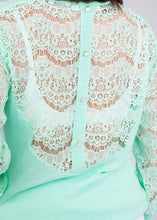 Load image into Gallery viewer, Cherie Mint Lace Back Top - The Walk in Wardrobe