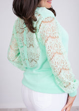 Load image into Gallery viewer, Cherie Mint Lace Back Top - The Walk in Wardrobe