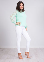 Load image into Gallery viewer, Cherie Mint Lace Back Top - The Walk in Wardrobe