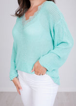 Load image into Gallery viewer, Cherie Mint Lace Top - The Walk in Wardrobe