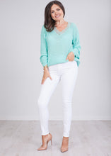 Load image into Gallery viewer, Cherie Mint Lace Top - The Walk in Wardrobe