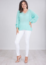 Load image into Gallery viewer, Cherie Mint Lace Top - The Walk in Wardrobe