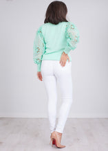 Load image into Gallery viewer, Cherie Mint Puff Sleeve Top - The Walk in Wardrobe