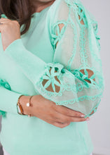 Load image into Gallery viewer, Cherie Mint Puff Sleeve Top - The Walk in Wardrobe