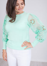 Load image into Gallery viewer, Cherie Mint Puff Sleeve Top - The Walk in Wardrobe