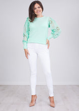 Load image into Gallery viewer, Cherie Mint Puff Sleeve Top - The Walk in Wardrobe