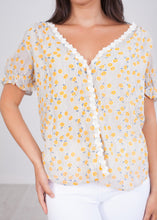 Load image into Gallery viewer, Cherie Mustard Print Top - The Walk in Wardrobe