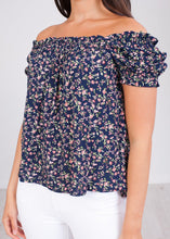 Load image into Gallery viewer, Cherie Navy Floral Top - The Walk in Wardrobe