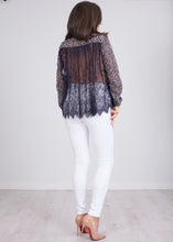 Load image into Gallery viewer, Cherie Navy Printed Blouse - The Walk in Wardrobe