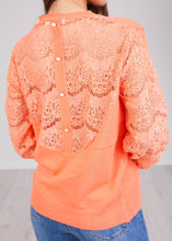 Load image into Gallery viewer, Cherie Orange Lace Back Top - The Walk in Wardrobe