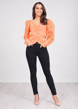 Load image into Gallery viewer, Cherie Orange Puff Sleeve Top - The Walk in Wardrobe